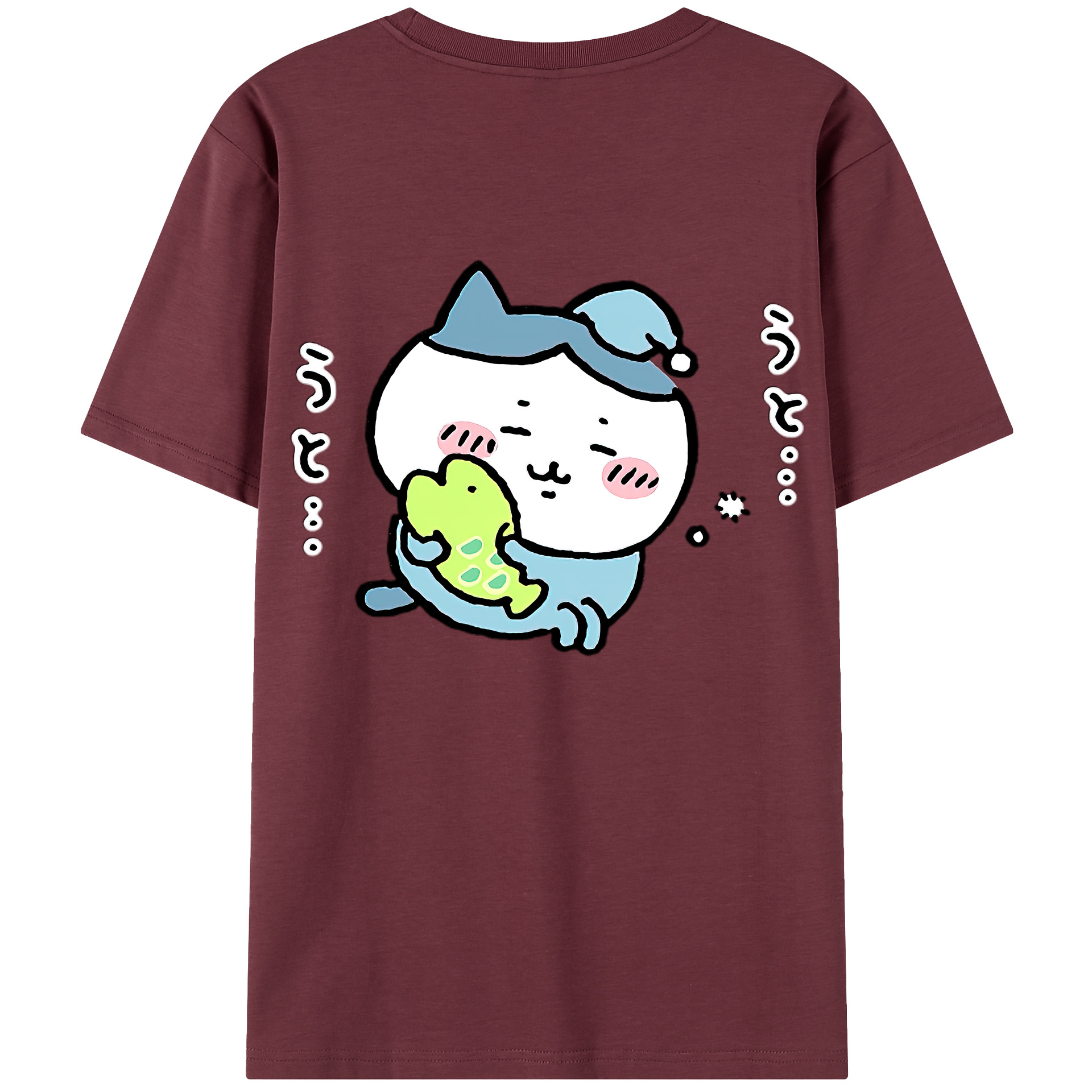 （画像用） ちいかわ ハチワレ Chii-kawa hachiware 綿100％半袖Tシャツ（背面プリント）